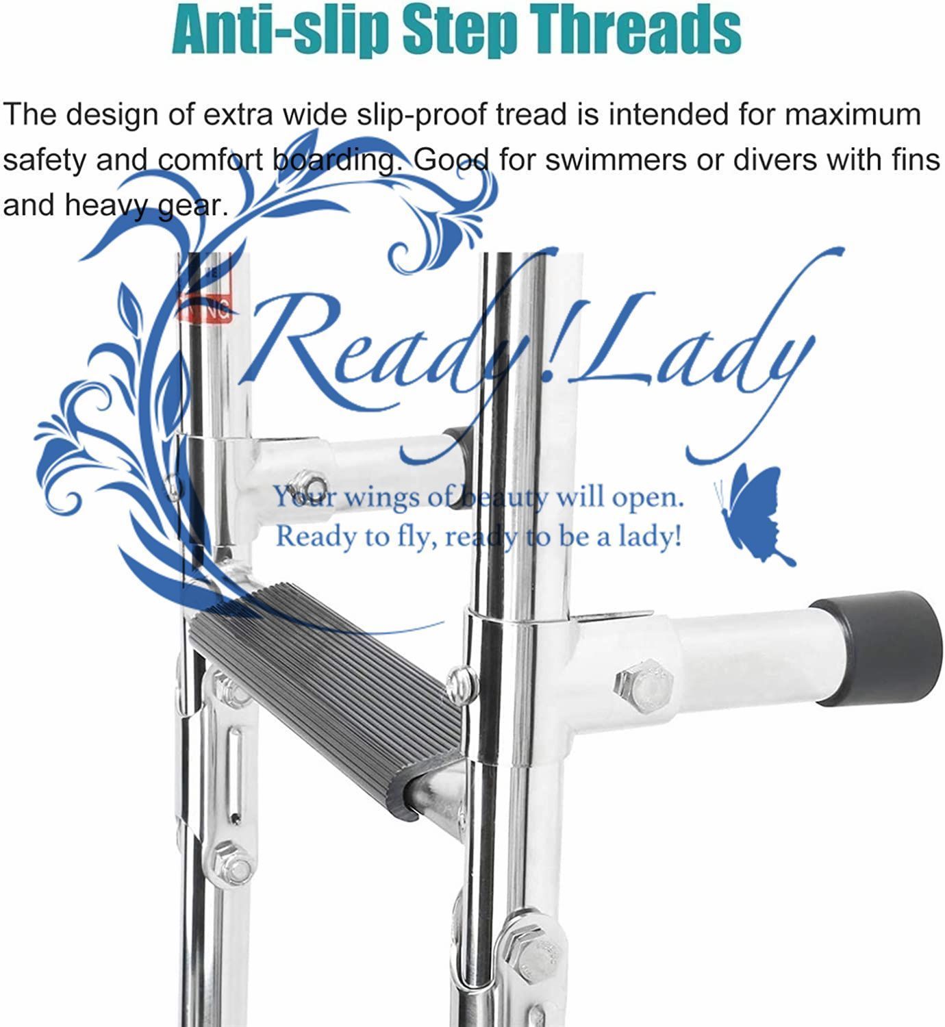 リアエントリーポンツーン ドック用のステンレス鋼製延長ボートはしご