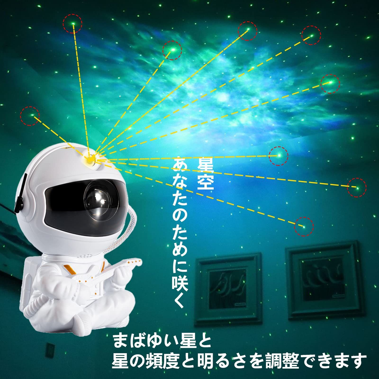 スタープロジェクターライト 家庭用 ベッドサイドランプ 星空LED星雲