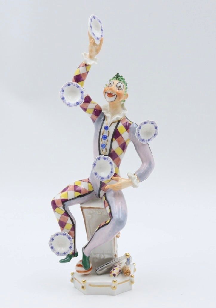 マイセン Meissen 道化師 ジャグラー フィギュリン 陶器人形 置物 シュトラング