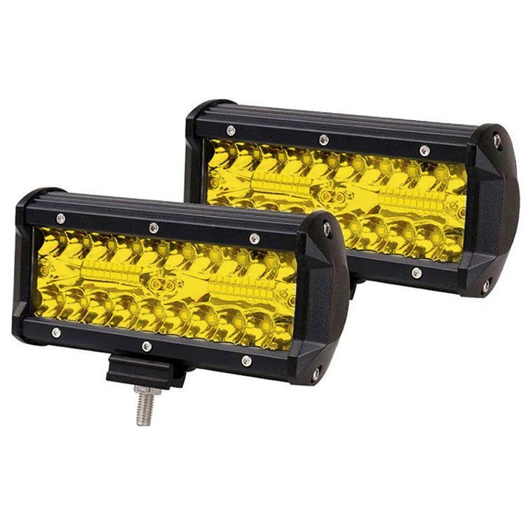 RIZES led 作業灯 フォグランプ 投光器 ライト 照明 車 12v-24v アウトドア ガレージ 農業 トラック ワークライト 2個 セット 黄色 [イエロー]