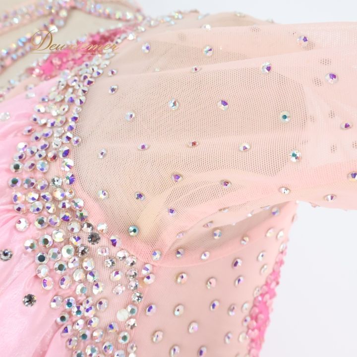 新品未使用品　社交ダンス衣装　【白樺ドレス】ピンク系　Sサイズ 社交ダンス 衣装 白樺ドレス スタンダード ドレス スタンダード