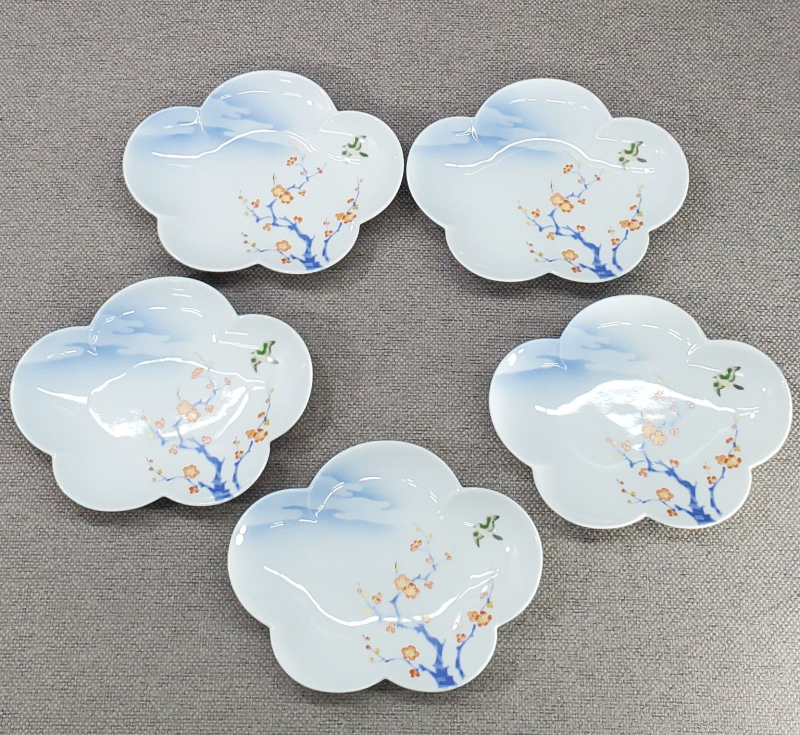 深川製磁 紅梅梅型 取皿揃 5客 - メルカリ