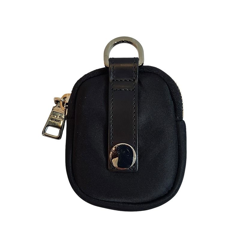 プラダ　ミニポーチナイロン 三角ロゴ イヤホンケース 黒 ブラック プラダ PRADA ミニポーチ ナイロン 三角ロゴ イヤホンケース 黒