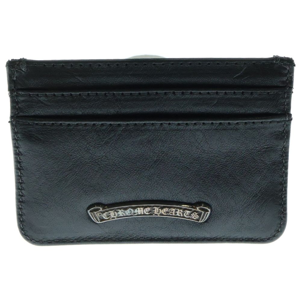 CHROME HEARTS クロムハーツ DOUBLE SIDE ダブルサイド CHクロス装飾 レザーカードケース ブラック