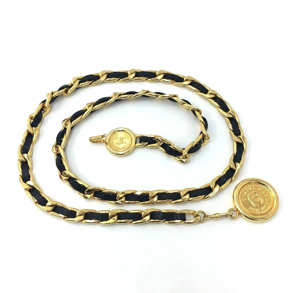 CHANEL 31 RUE CAMBON チェーンベルト GP×レザー 中古品 程度良好 CHANEL シャネル 31 RUE CAMBON GP×レザー