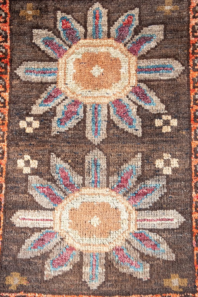 未使用品　60 x 41cm　00s SMALL RUG by Trukmen　トライバルラグ アフガンラグ トルクメン 手織り 絨毯 草木染