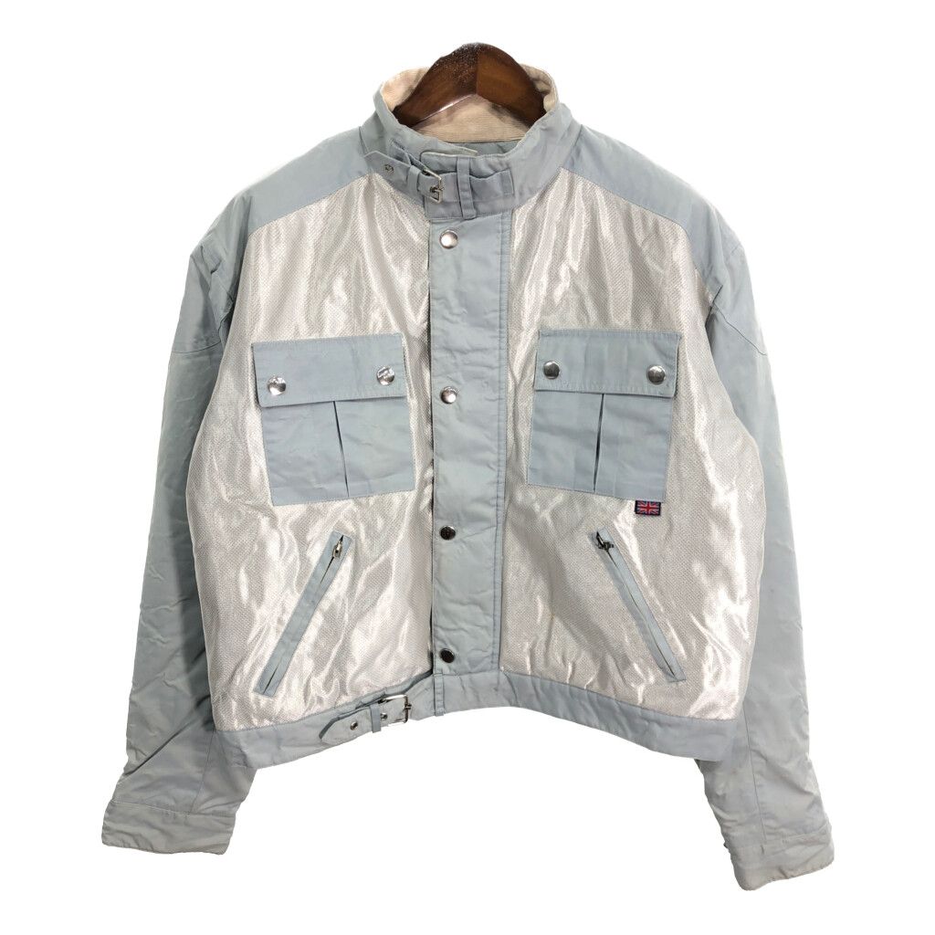 Kalamton ナイロン ライダースジャケット ブルー (メンズ XXL) 中古 古着 R2801