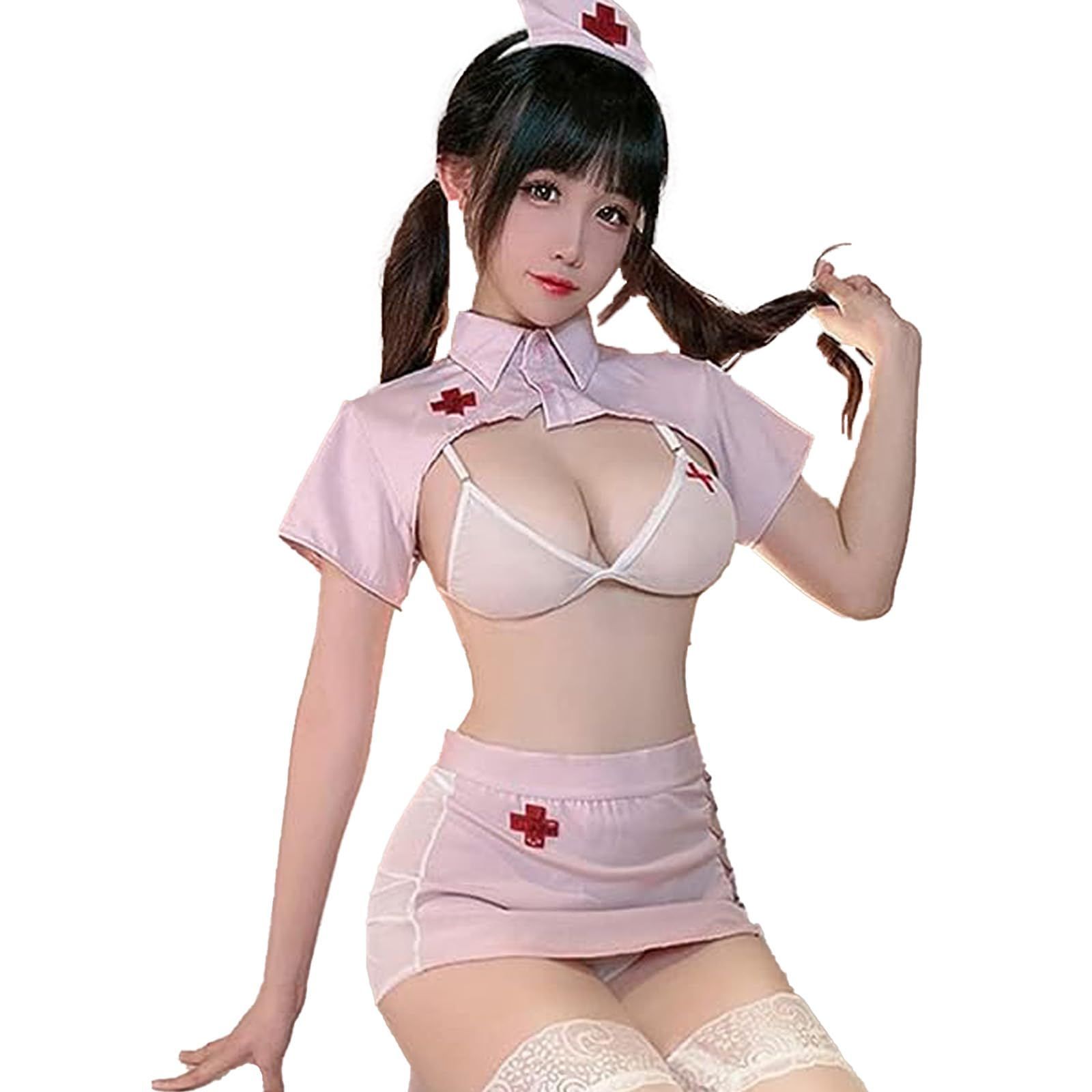 特価商品】[FELICE] 【限定】セクシー ナース エロ コスプレ 6点セット エッチ ナース服 制服 看護婦 nurse 情趣 調教 エッチ 萌え  ランジェリー コスチューム 天使 レディース ハロウィン 仮装 衣装 撮影 スケスケ 白衣 ピンク ミニ丈 - メルカリ