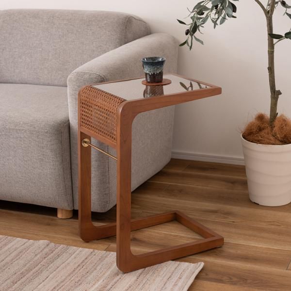 ラタン　籐　ガラステーブル 楽天市場】籐 ラタンテーブル ガラス天板 WAHOO 角型 （ センター