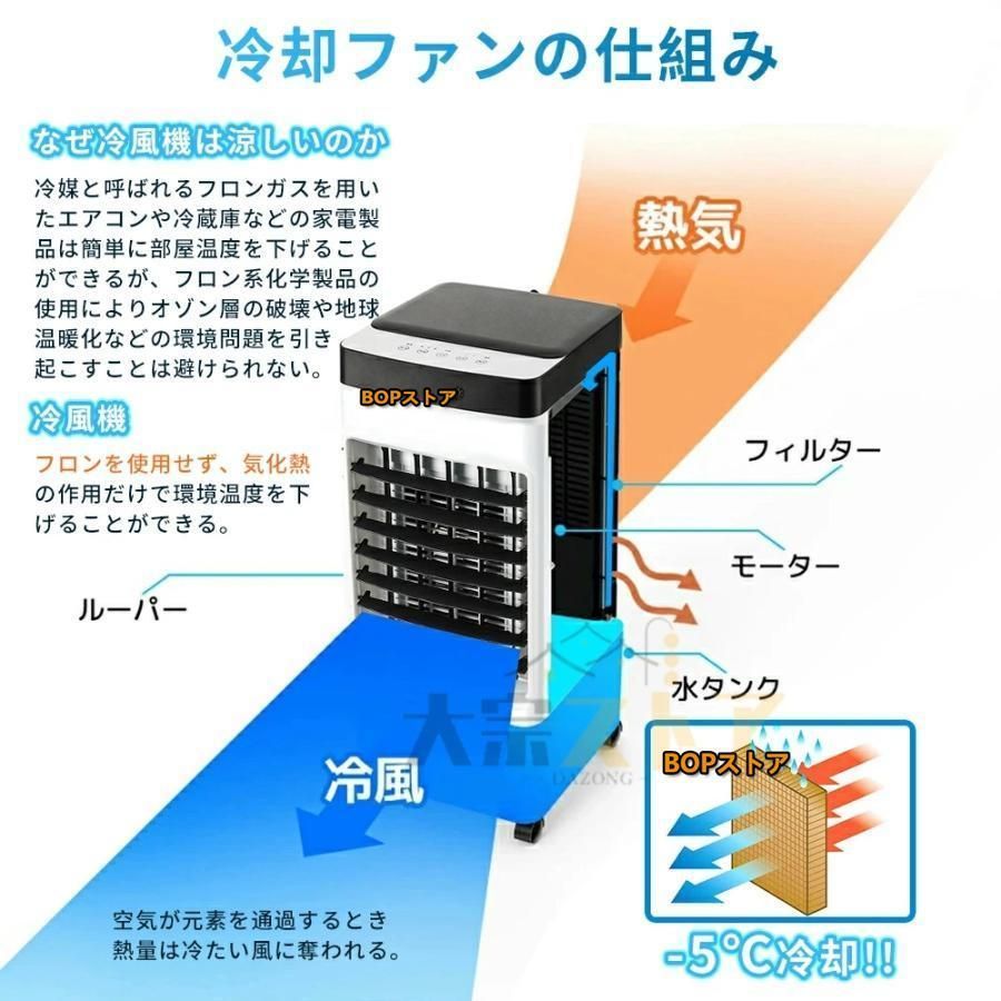 冷風機 小型 扇風機 10L大容量タンク 羽なし冷風扇 移動式