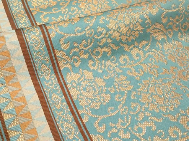 平和屋本店■極上　龍村晋謹製　全通柄袋帯　大明風車筋牡丹文錦　金糸　逸品　未使用　CYAA2232s5 平和屋本店□極上 龍村晋謹製 全通柄袋帯 大明風車筋牡丹文錦 金糸