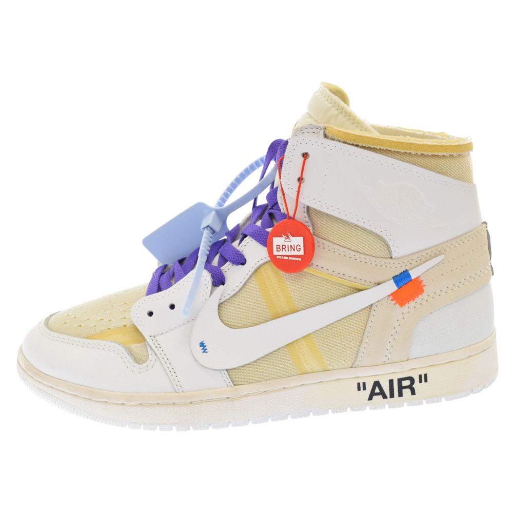 NIKE (ナイキ) ×OFF-WHITE EU限定 AIR JORDAN 1 RETRO HIGH NRG オフホワイト ヨーロッパ限定  エアジョーダン1レトロオージーハイカットスニーカー AQ0818-100 ホワイト