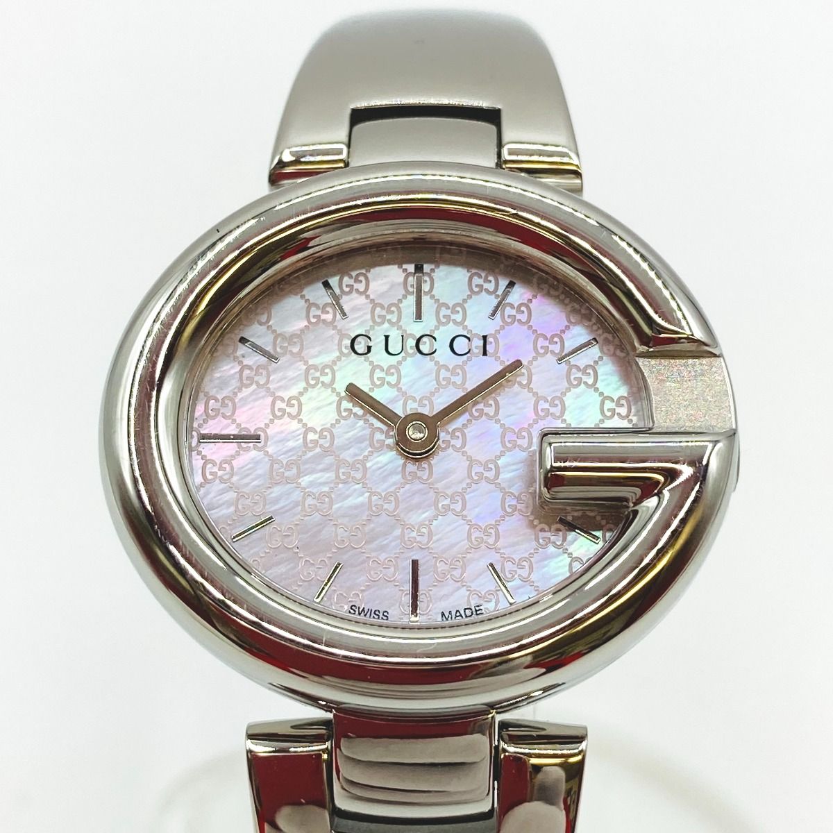 ◎◎GUCCI グッチ バングルウォッチ GGロゴ 134.5 クォーツ ピンク  