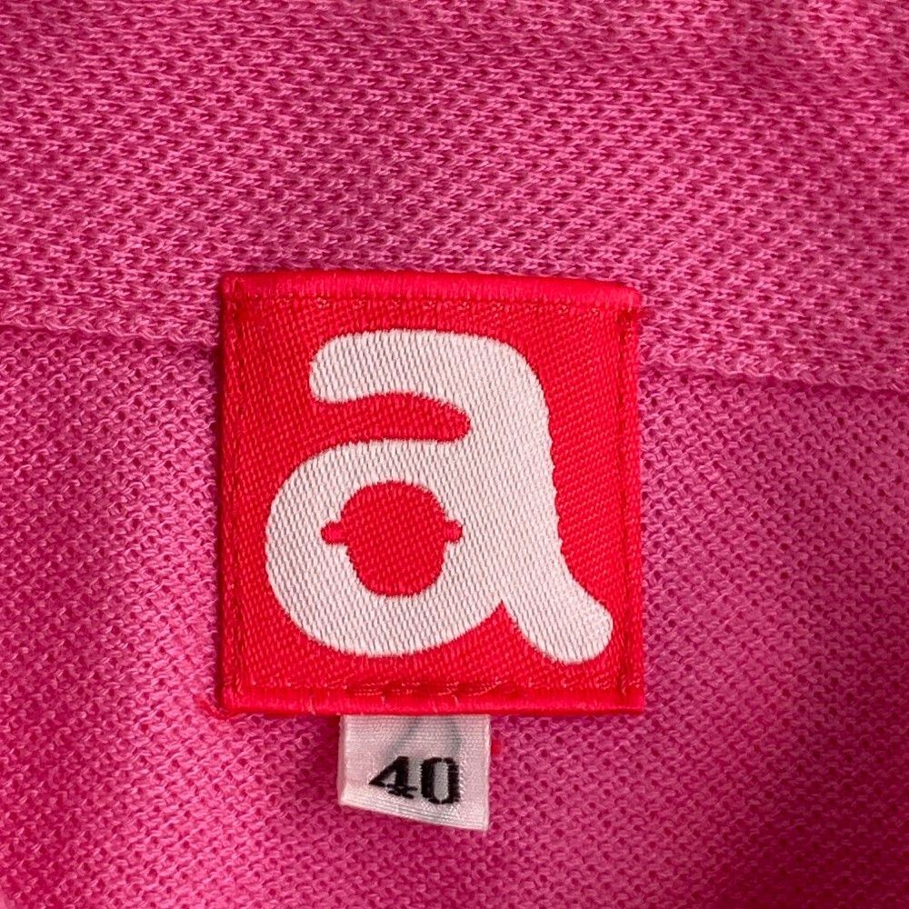 サイズ：40 ARCHIVIO アルチビオ  半袖ポロシャツ ハート ピンク系 [240001268709] ゴルフウェア レディース ストスト ARCHIVIO アルチビオ 半袖ポロシャツ ハート ピンク系 40 ゴルフ