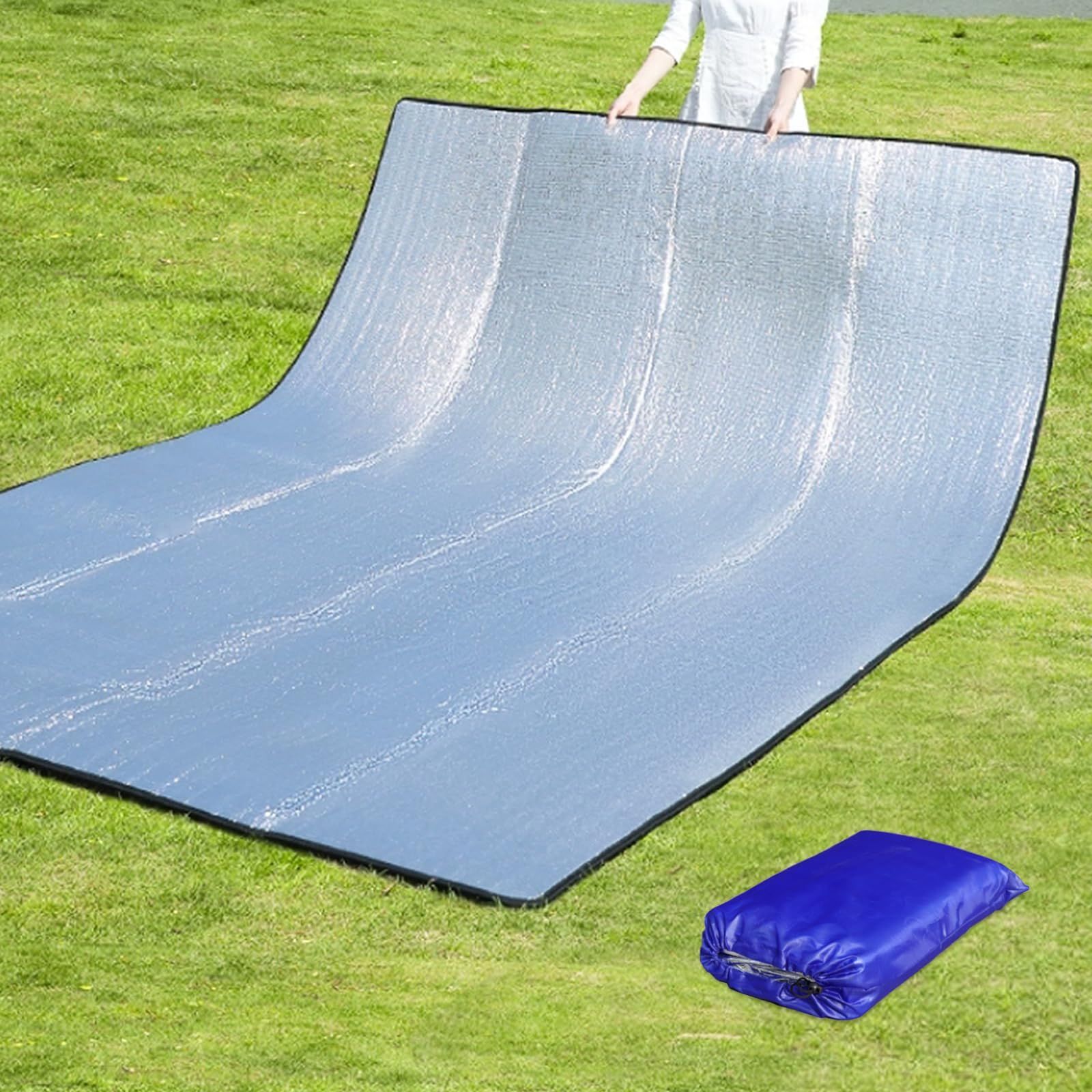銀マット アルミシート レジャーシート 250cm×200cm ピクニックマット キャンプ用 テント内マット 断熱 厚手 断熱シート 遮熱シート SCIVEI 保温 防水 防寒 防災 収納袋付き 運動会 車中泊 寝袋マット シルバー