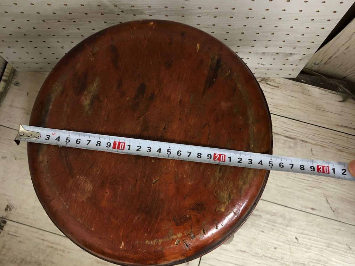 3-△丸椅子 木製 スツール 丸型 昭和レトロ ヴィンテージ