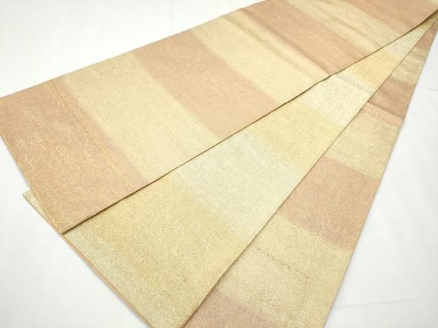 平和屋着物●桝屋高尾　ねん金綴錦　両面　全通柄袋帯　段霞文　正絹　逸品　CAAY9718hy 平和屋着物○桝屋高尾 ねん金綴錦 両面 全通柄袋帯 段霞文 正絹 逸品