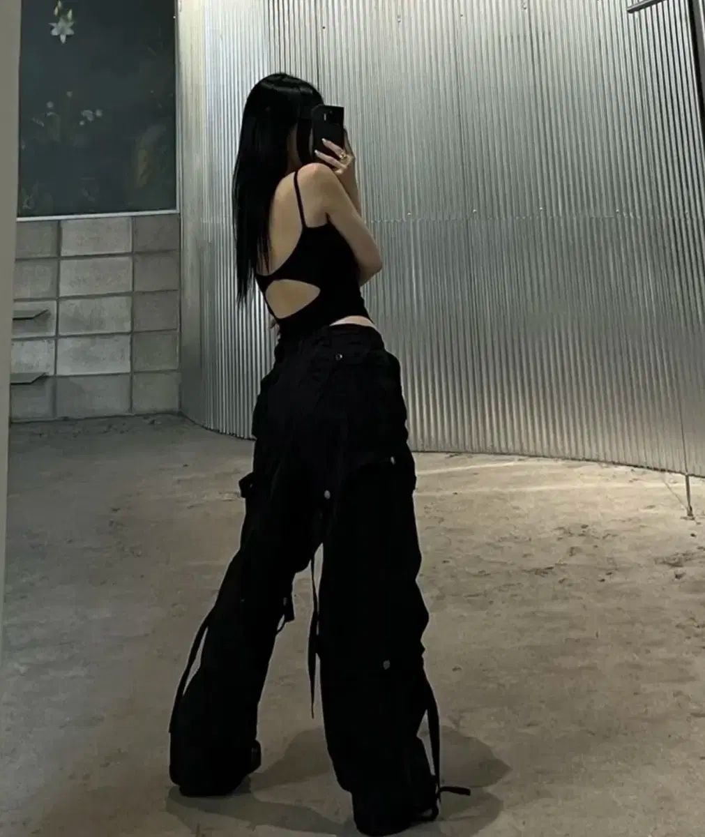 ストラップ ワイド ジョガーパンツ