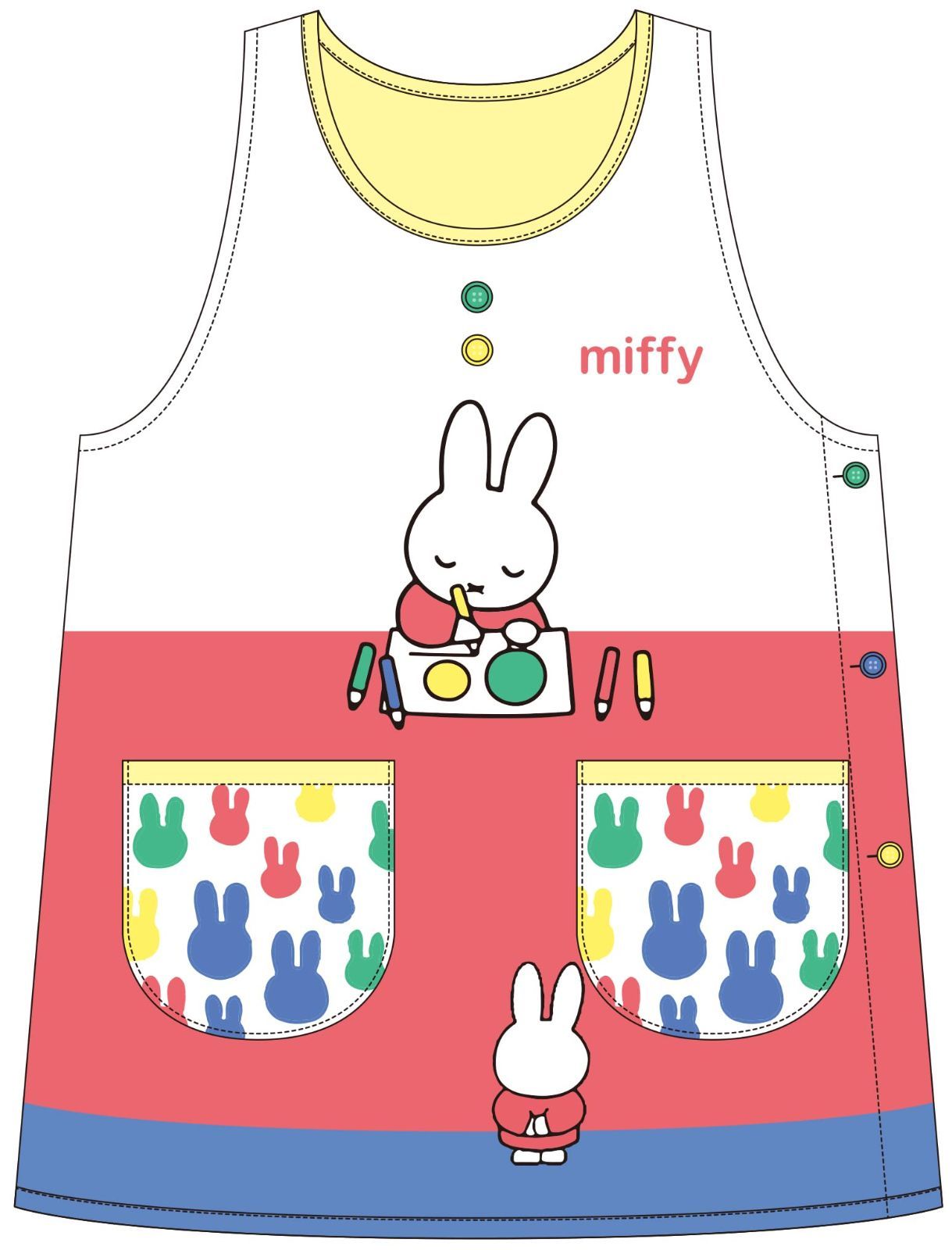 ツジセル ミッフィーラン型エプロン おえかき 406112