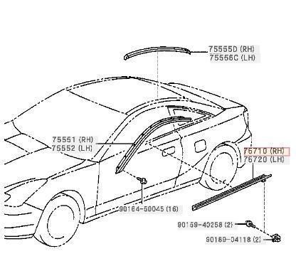 トヨタ MR2 リヤコンビネーション ランプ リアフォグランプ RH ZZW30