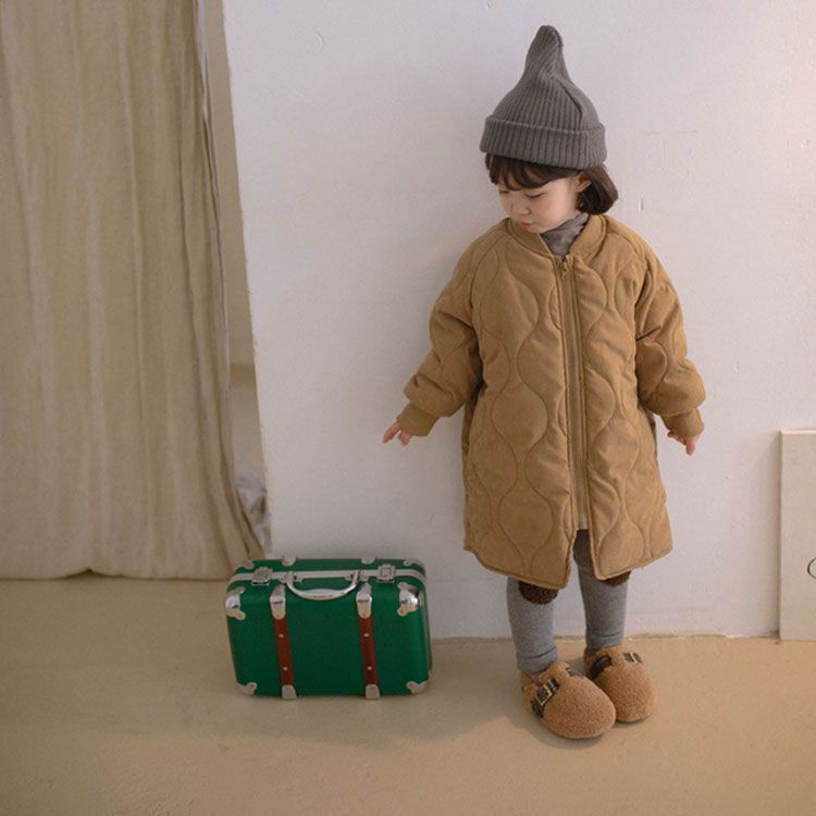 キルティングジャケット キッズ 中綿コート ノーカラー 中綿ジャケット 厚手 子供服 キルティングコート 男の子 女の子 裏起毛 アウター ロングコート 裏フリース 暖かい 防寒服 キッズ服 