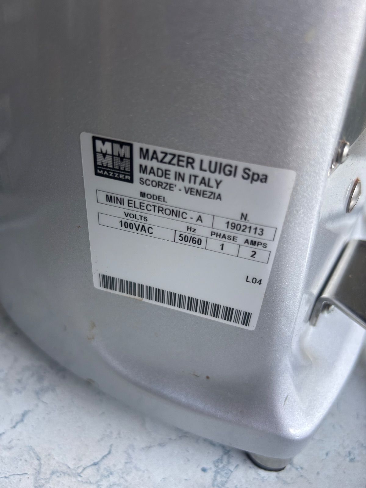 MAZZER コーヒーグラインダー LUIGI Spa マッツァ ミニ エレクトロニック 本体 ブラック シルバー