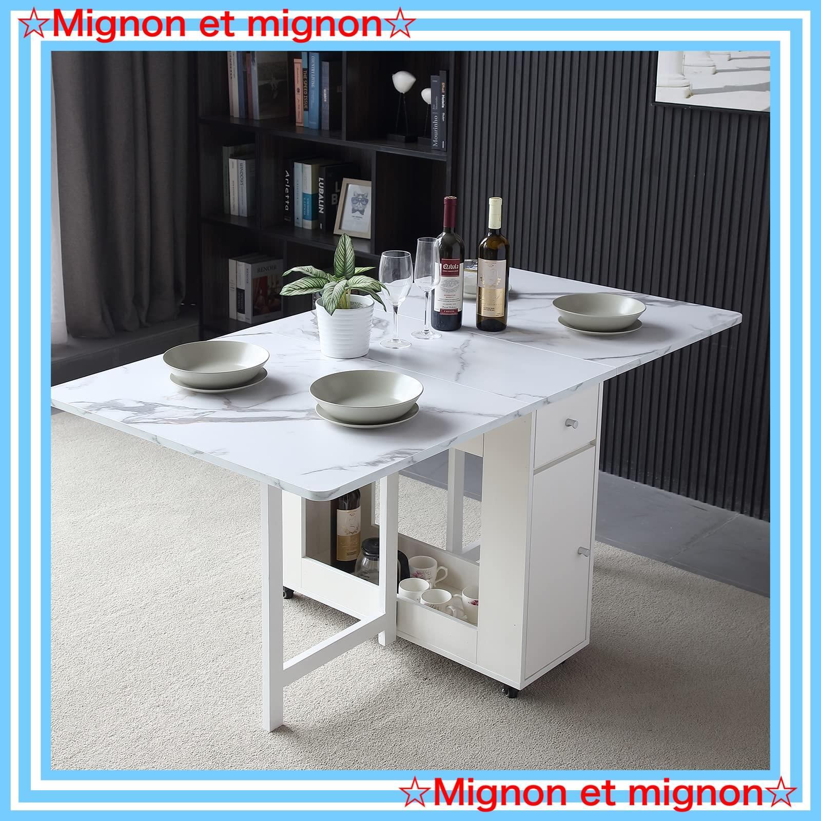 折りたたみダイニングテーブル、物置棚と2つの物置引き出し付きの折りたたみダイニン Amazon｜折りたたみダイニングテーブル、物置棚と2つの物置引き出し