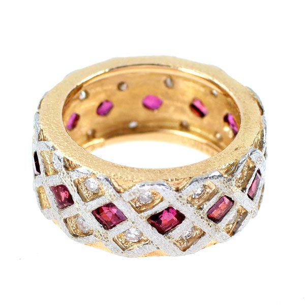 Pt900/ K18PG ルビー ダイヤモンド リング D0.63ct ルビー・ダイヤ