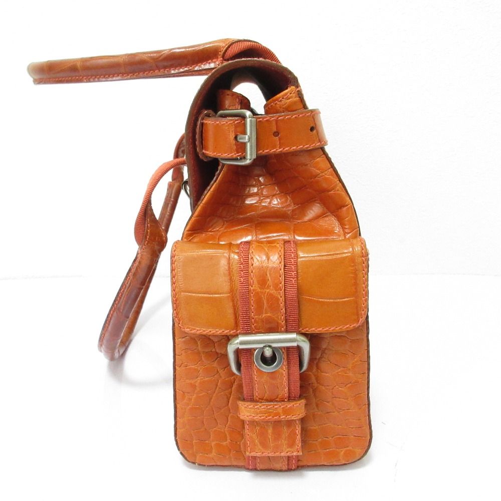 良品 AIGNER アイグナー クロコ型押し レザー トートバッグ