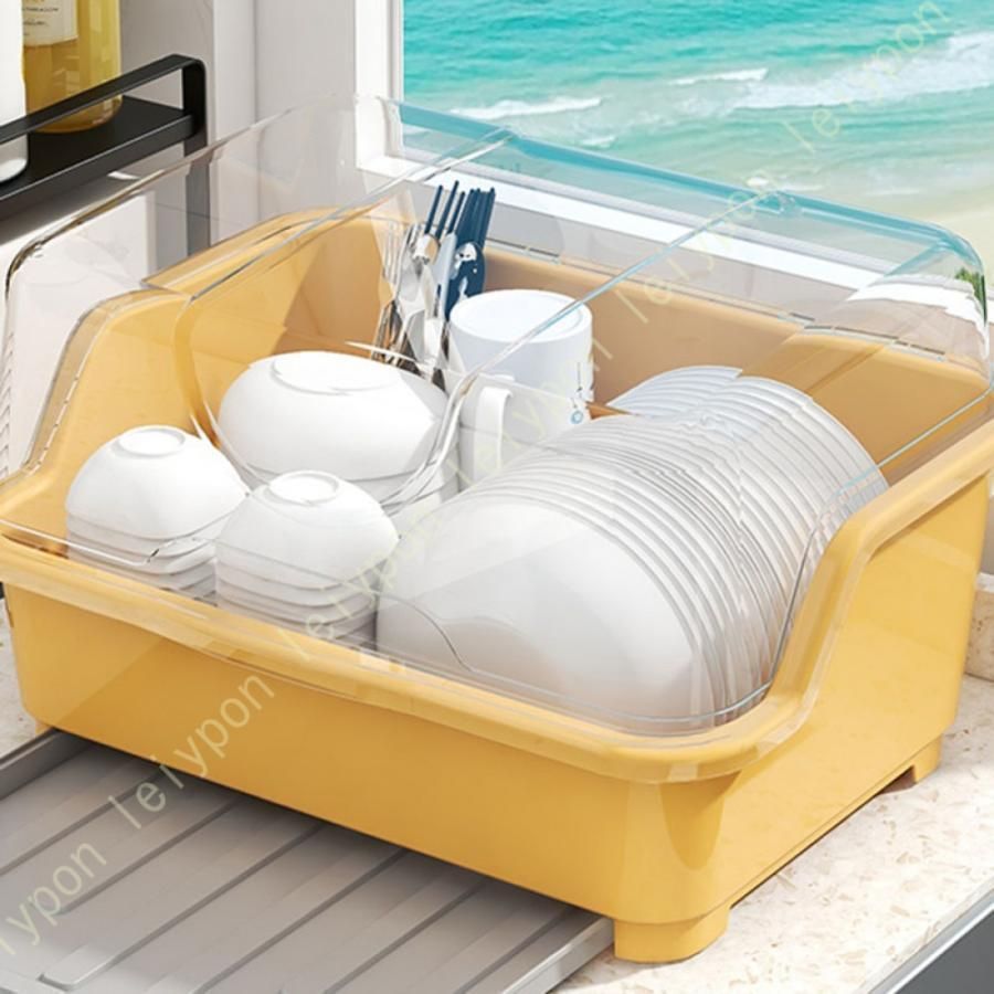 水切りラック 水切りかご フタ付き トレー付き 食器 水切りラック 大容量 キッチン収納 食器収納 食器水切りラック かご 食器棚 バスケット おしゃれ