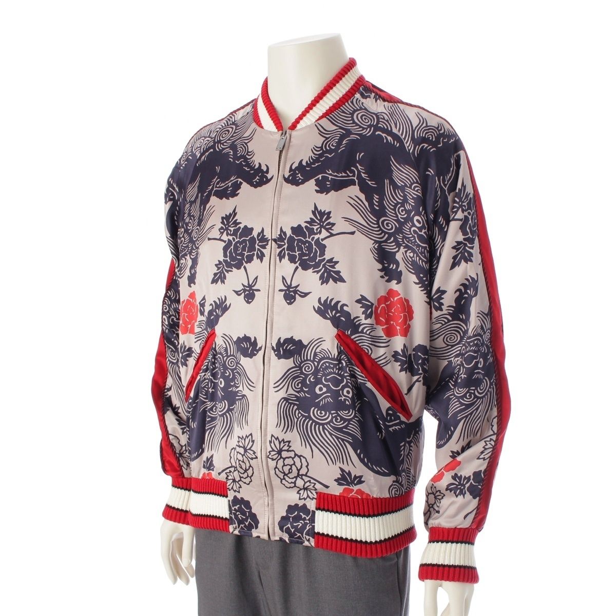 専用 GUCCI グッチ カタカナ ジャケット ブルゾン スカジャン グッチ 16年 カタカナロゴ スカジャン ブルゾン 460820 レッド
