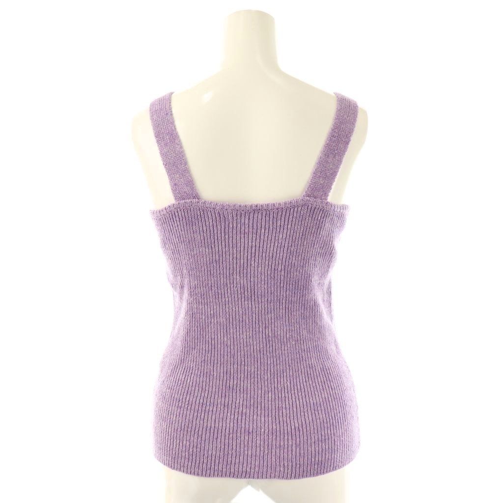 エブール ebure 25SS メランジカラーリネン スリーブレスニットトップス タンクトップ 紫 ラベンダー |ES OS