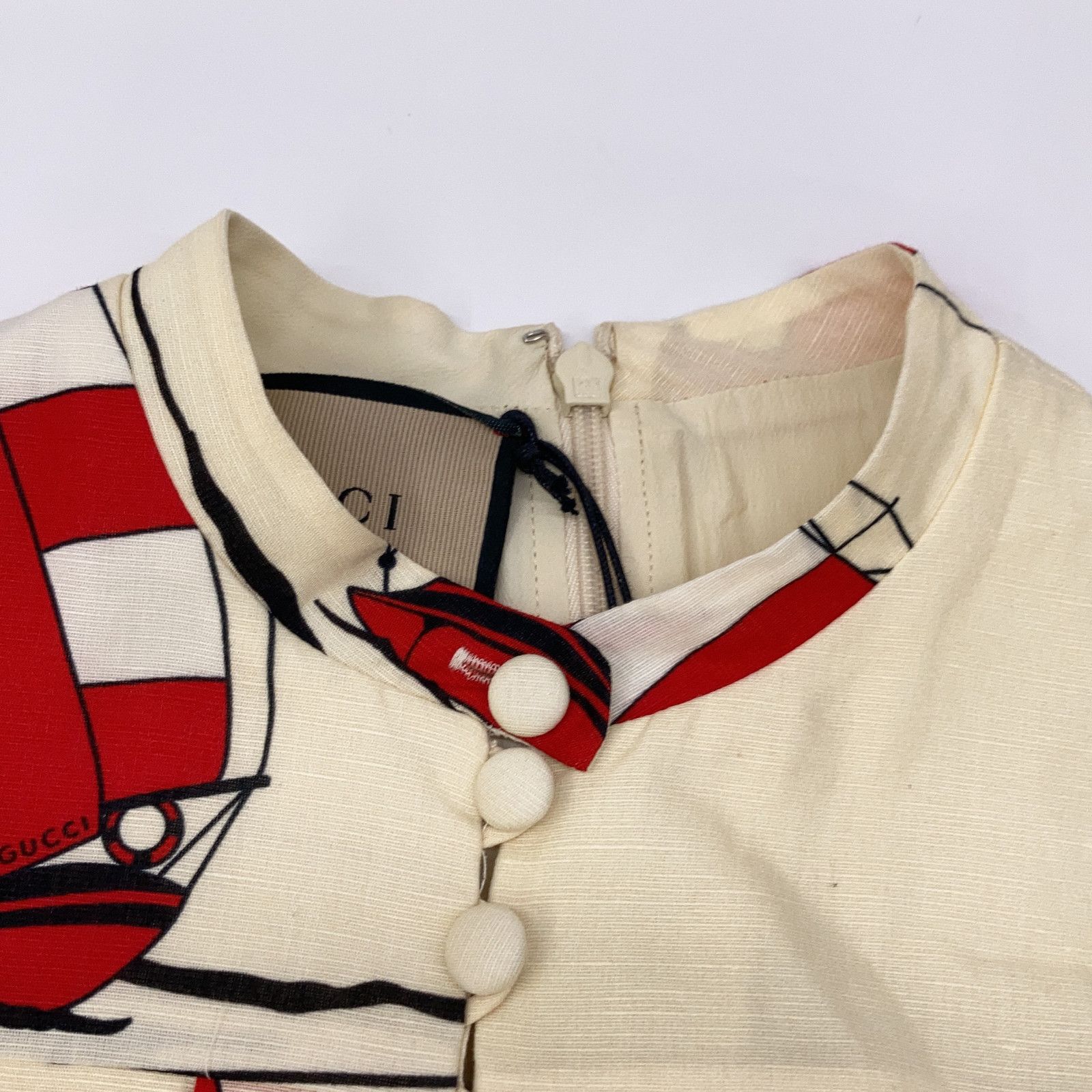 GUCCI グッチ ヨット柄 プリーツ ワンピース