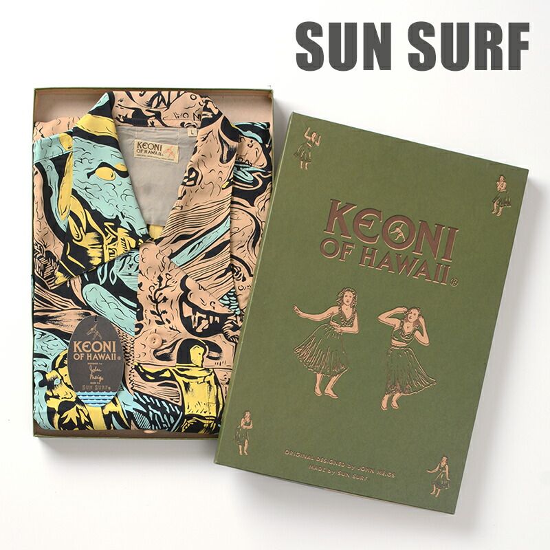 サンサーフ M32881 アロハシャツ KEONI OF HAWAII GAUGUIN WOODCUT サイズL fz0138