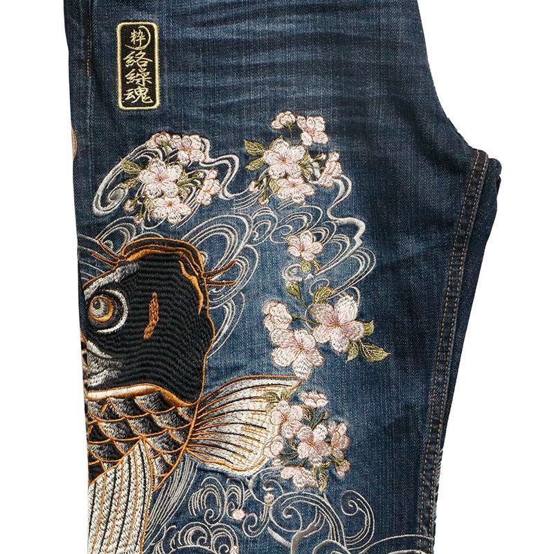 絡繰魂(カラクリダマシイ)ドラゴン刺繍 BLKデニムパンツ、おまけあり。