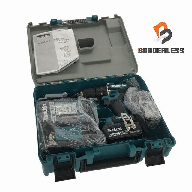 ♥品 makita マキタ 18V 充電式震動ドライバドリル HP487DRGX バッテリ2個 18V 6.0Ah 充電器 ケース付き115294