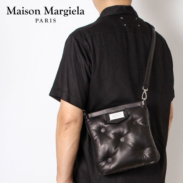 24SSモデル メゾン マルジェラ Maison Margiela  ユニセックス グラムスラム Glam Slam フラップポケットバッグ【ブラック】 SB1WG0005 P4300 T8013/【2024SS】m-bag