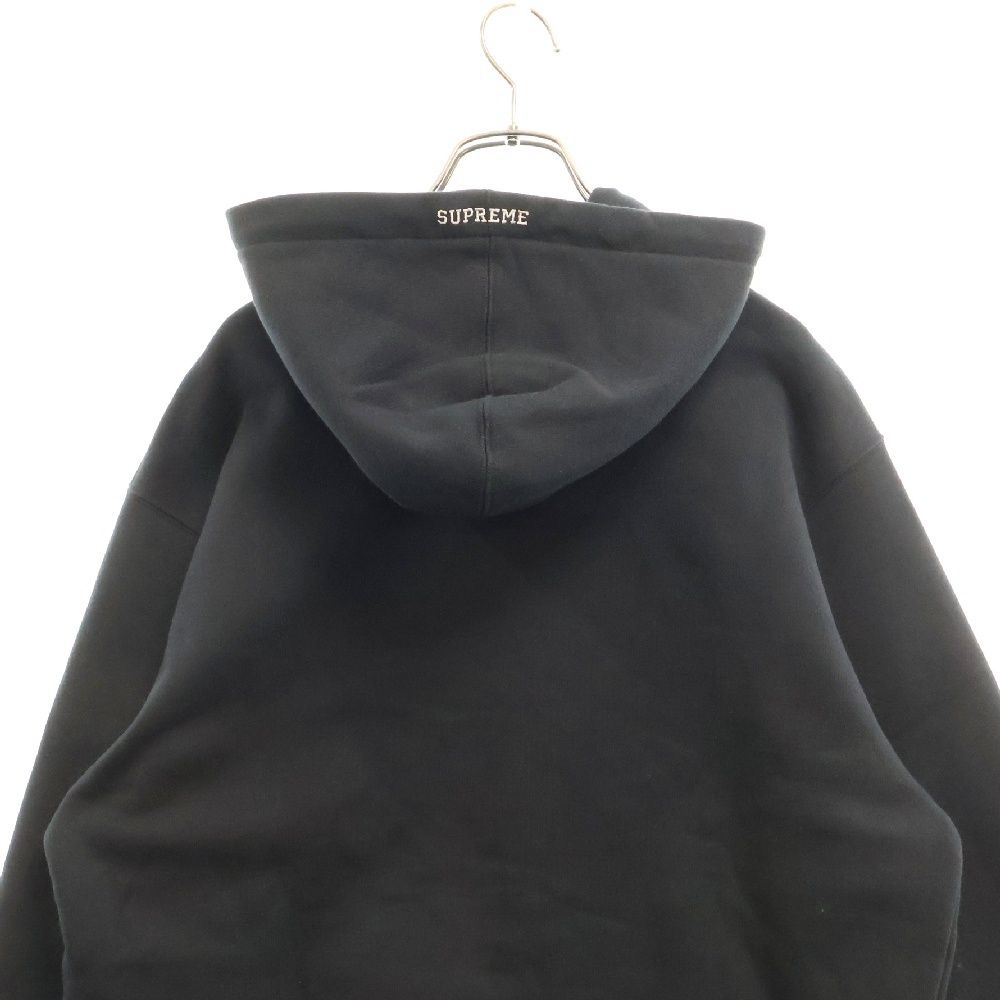 NIKE × Supreme / 19AW/Leather Applique Hooded Sweat/L/コットン/BLK/CK6225-010 SUPREME (シュプリーム) 19AW×NIKE Leather Applique Hooded