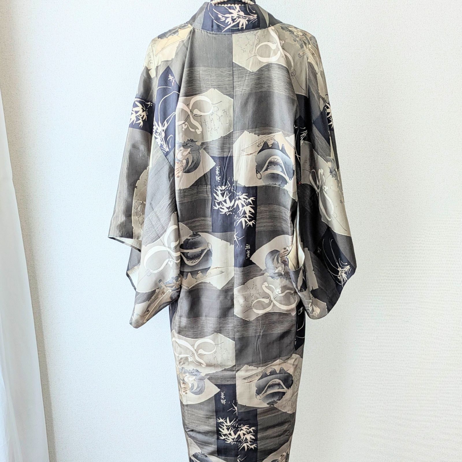 平和屋着物＃道行コート 花唐草地紋 赤丹色 ロング丈 正絹 逸品 CAAT5906id