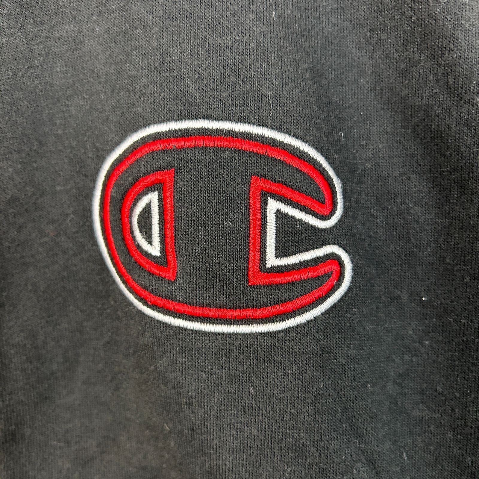 Champion チャンピオン トラックジャケット ジャージ ロゴ刺繍 黒 