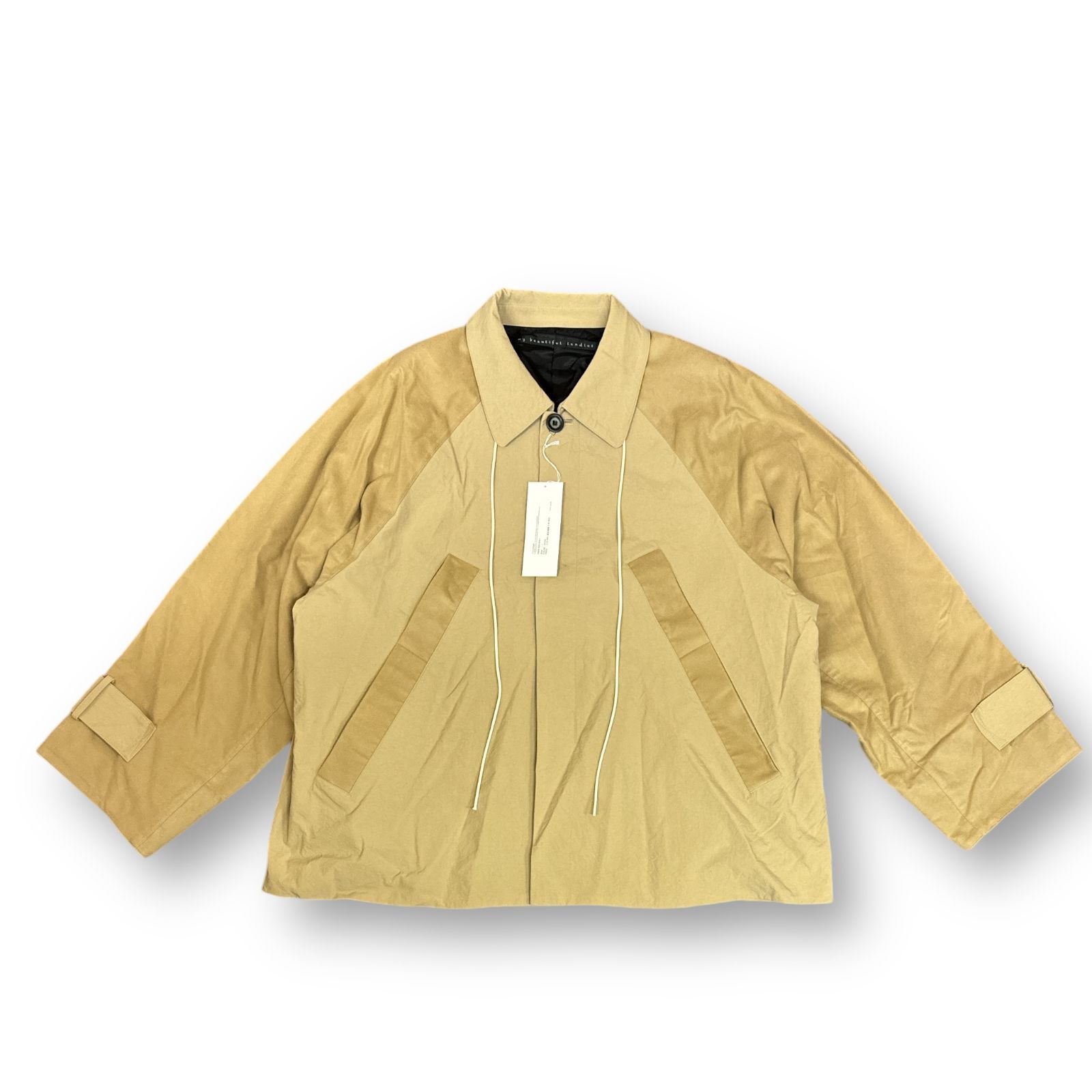 定価52800円 新品 my beautiful landlet 23AW NYLON × SUEDE RAGLAN 