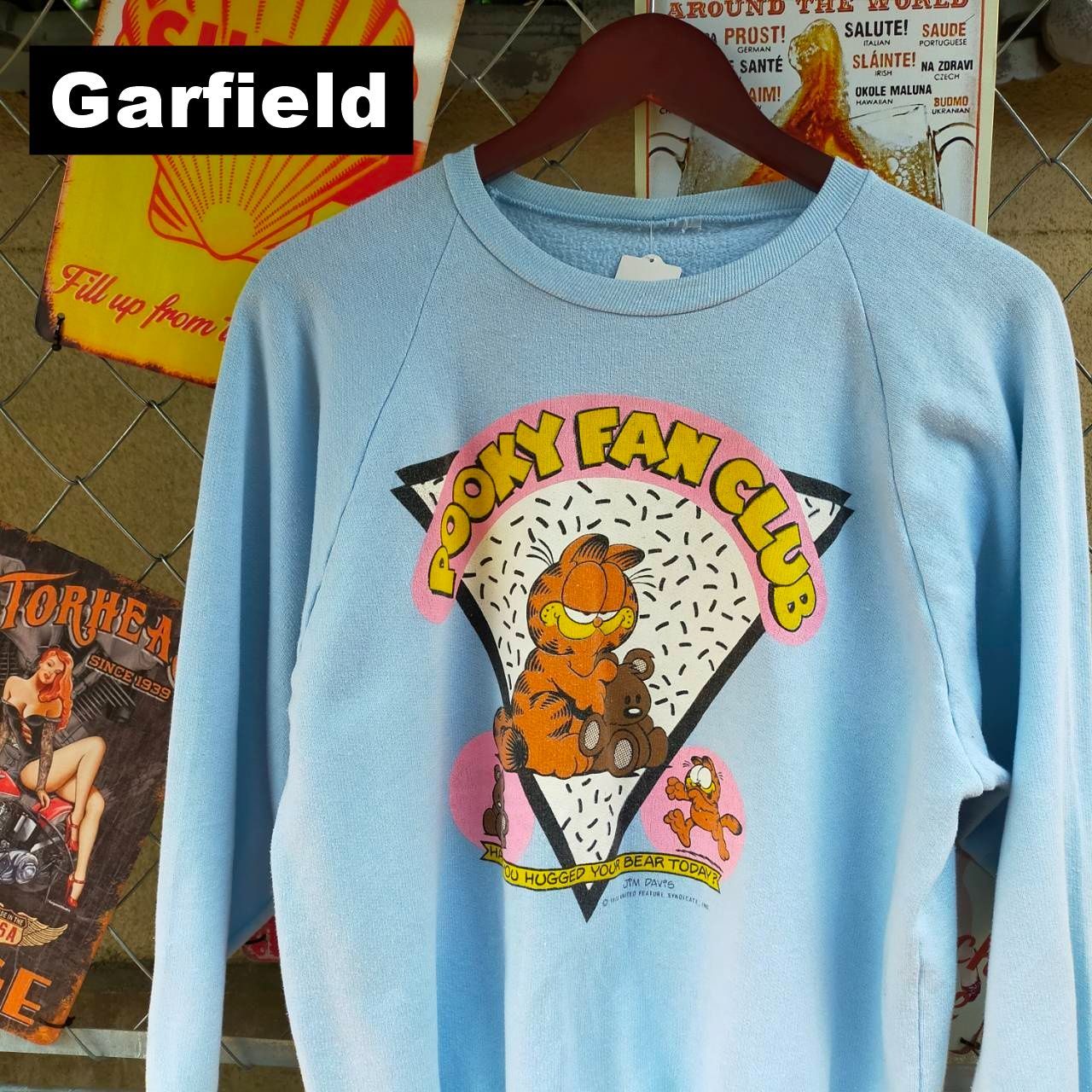 90s ビンテージ ガーフィールド スウェット 白 でかプリント デカプリント