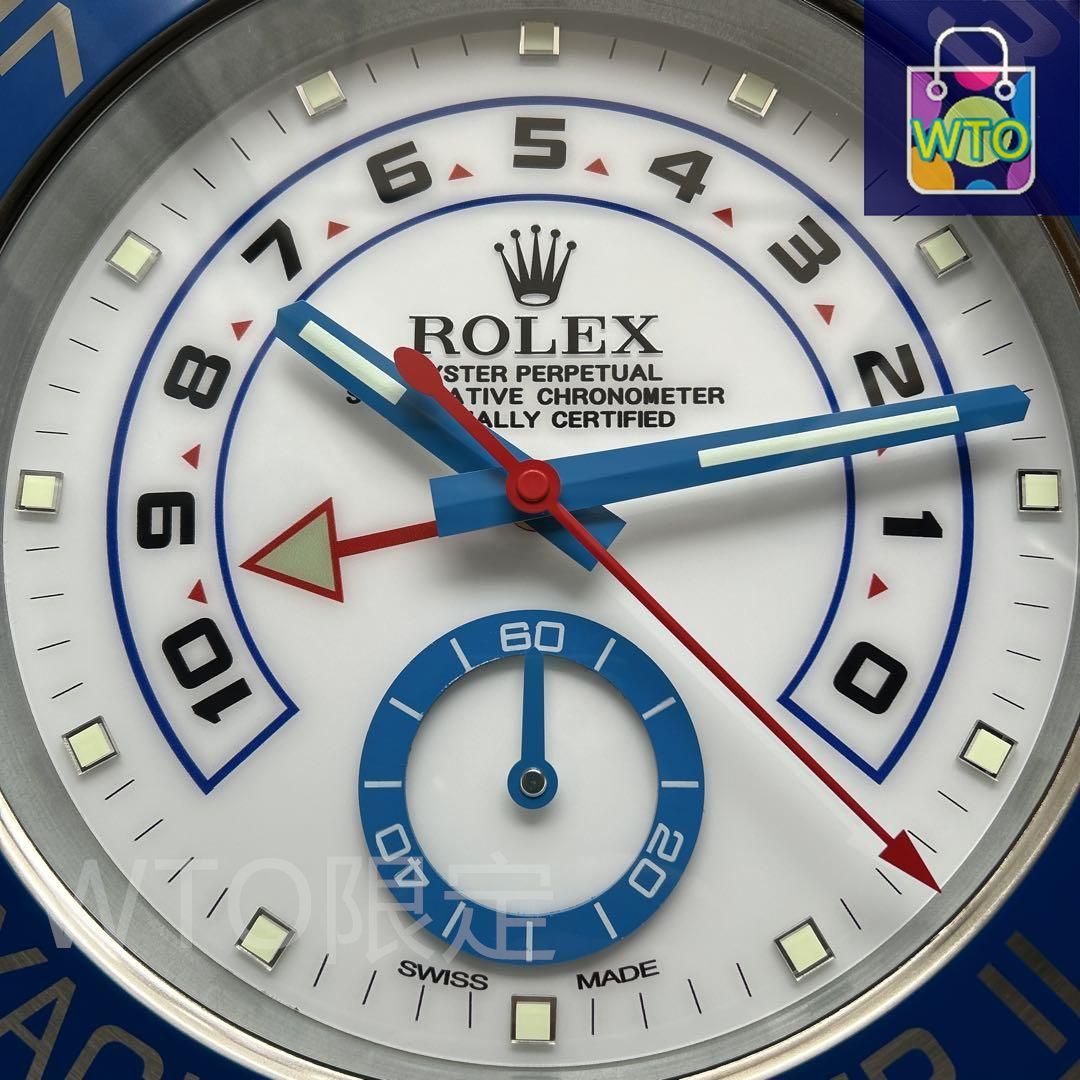 海外店舗展示品難有ROLEX 掛け時計 ヨットマスターⅡ シルバー/ブルーベゼル ロレックス ヨットマスター 42 18 ct ホワイトゴールド、M226659