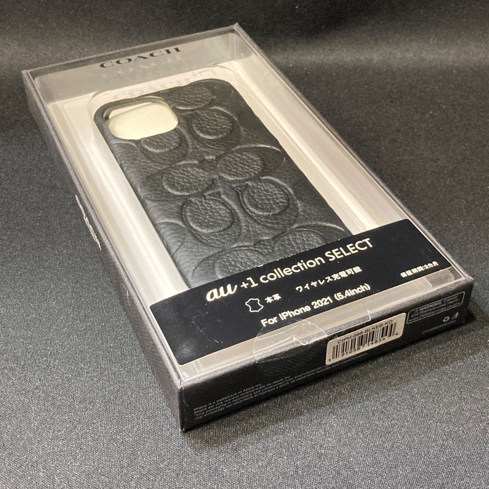 未使用品】COACH コーチ 本革 iphone13 mini用ケース 黒 カバー