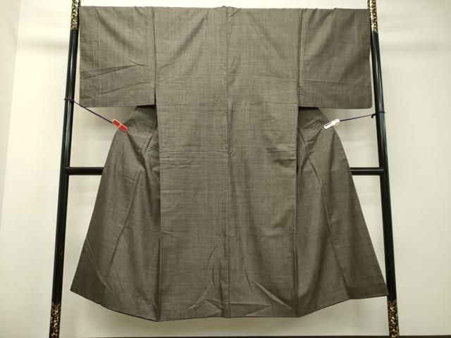 平和屋着物●男性　本場大島紬　アンサンブル　格子　正絹　逸品　DAAS2437tw 平和屋着物○男性 本場大島紬 アンサンブル 格子 正絹 逸品 DAAS2437tw