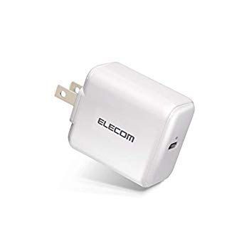 【中古】【非常に良い】エレコム USB 充電器 ACアダプター コンセント [ スマホ/タブレット 対応 ] usb type c ×1ポート PD対応 18W 折畳式プラグ PSE適合 ホワイトフ mxn26g8