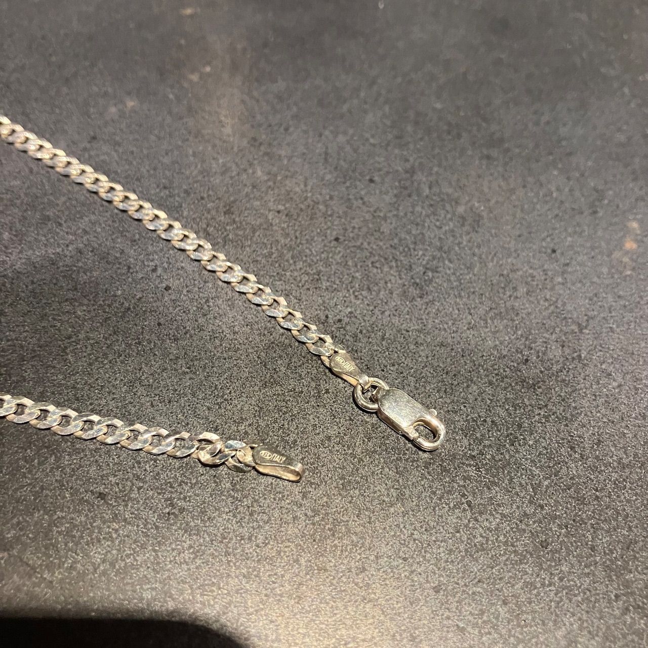 MADE IN ITALY SILVER925 ID PLATE NARROW BRACELET/シルバー