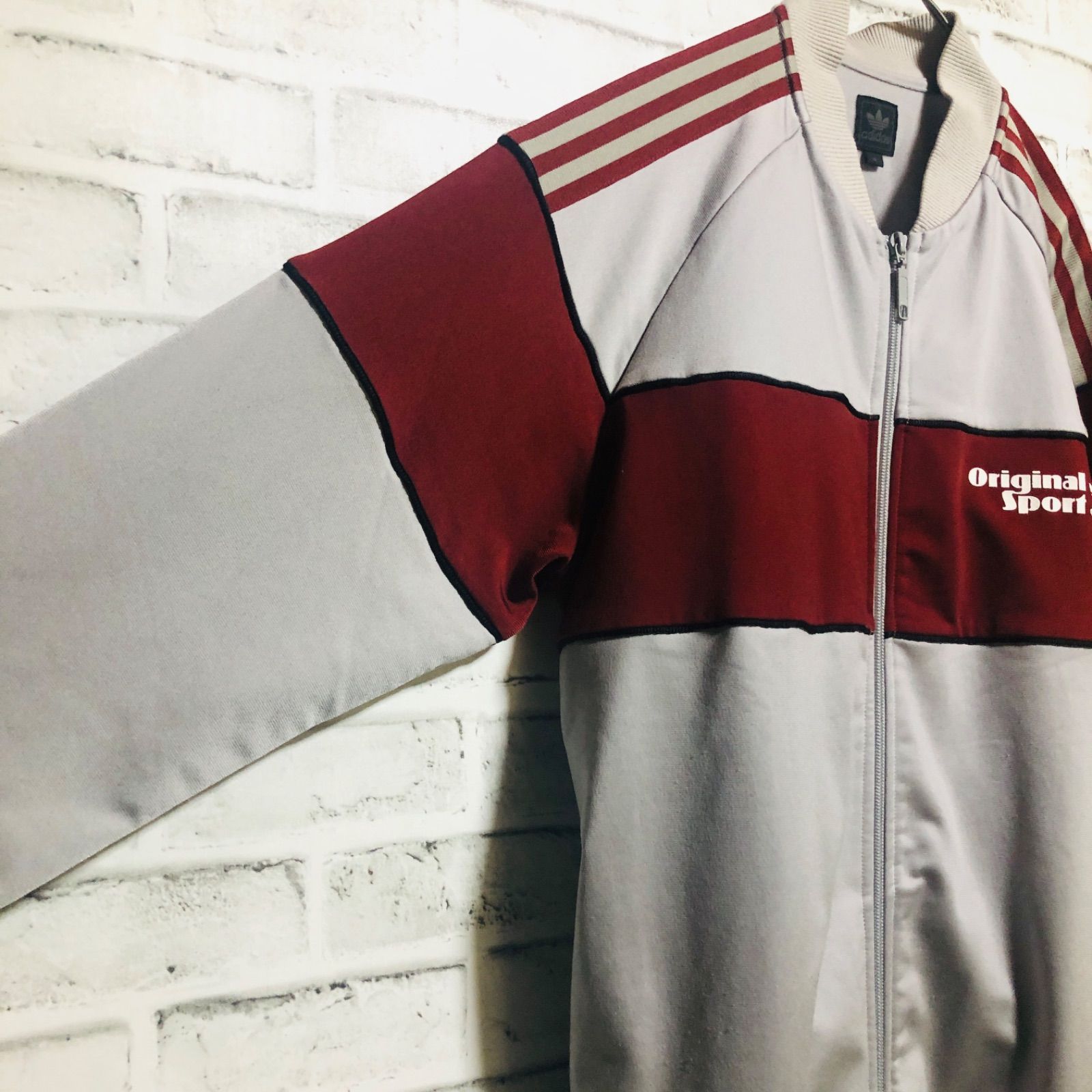 XL⭐️90s adidas トラックジャケット/ジャージ 刺繍ロゴ グレー 