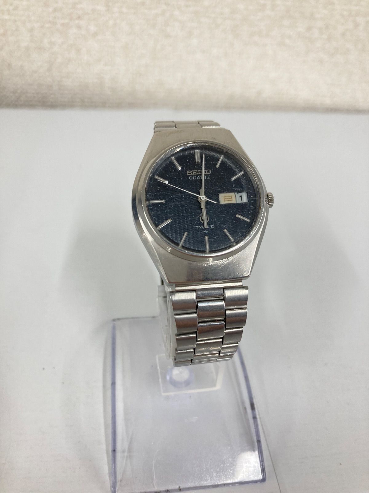 ％ ３ 不動品 SEIKO サイコー TYPE-II クォーツ 腕時計 ネイビー シルバー 時計 1
