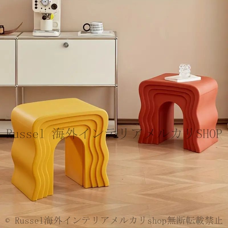波型オットマン★サイドテーブル スツール コーヒーテーブル WAVE STOOL ウェーブ スツール テーブル (スツール・オットマン